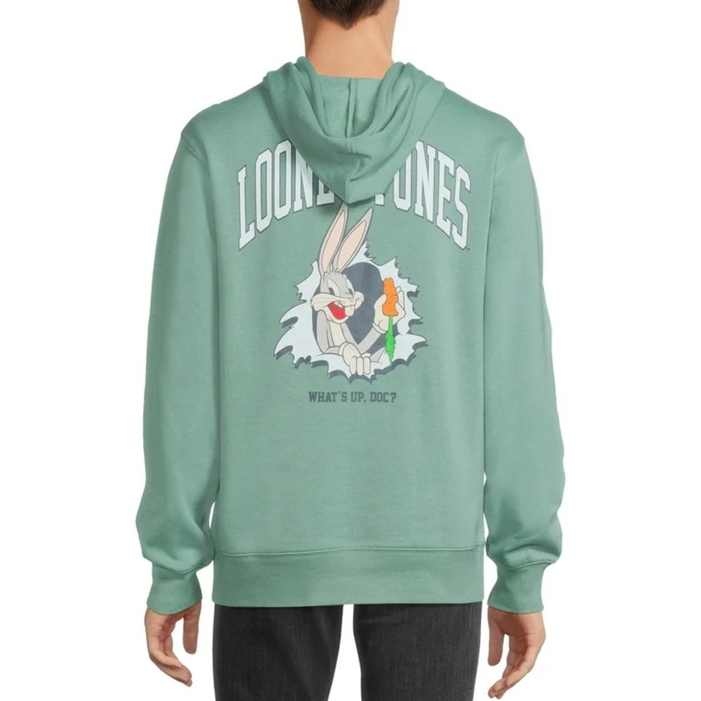 Warner Bros. Looney Tunes Bugs Bunny What's Up Doc sage green hoodie 2XL